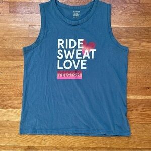 Peloton Tank Top Ride Sweat Love Blue White Pink Red Women’s L